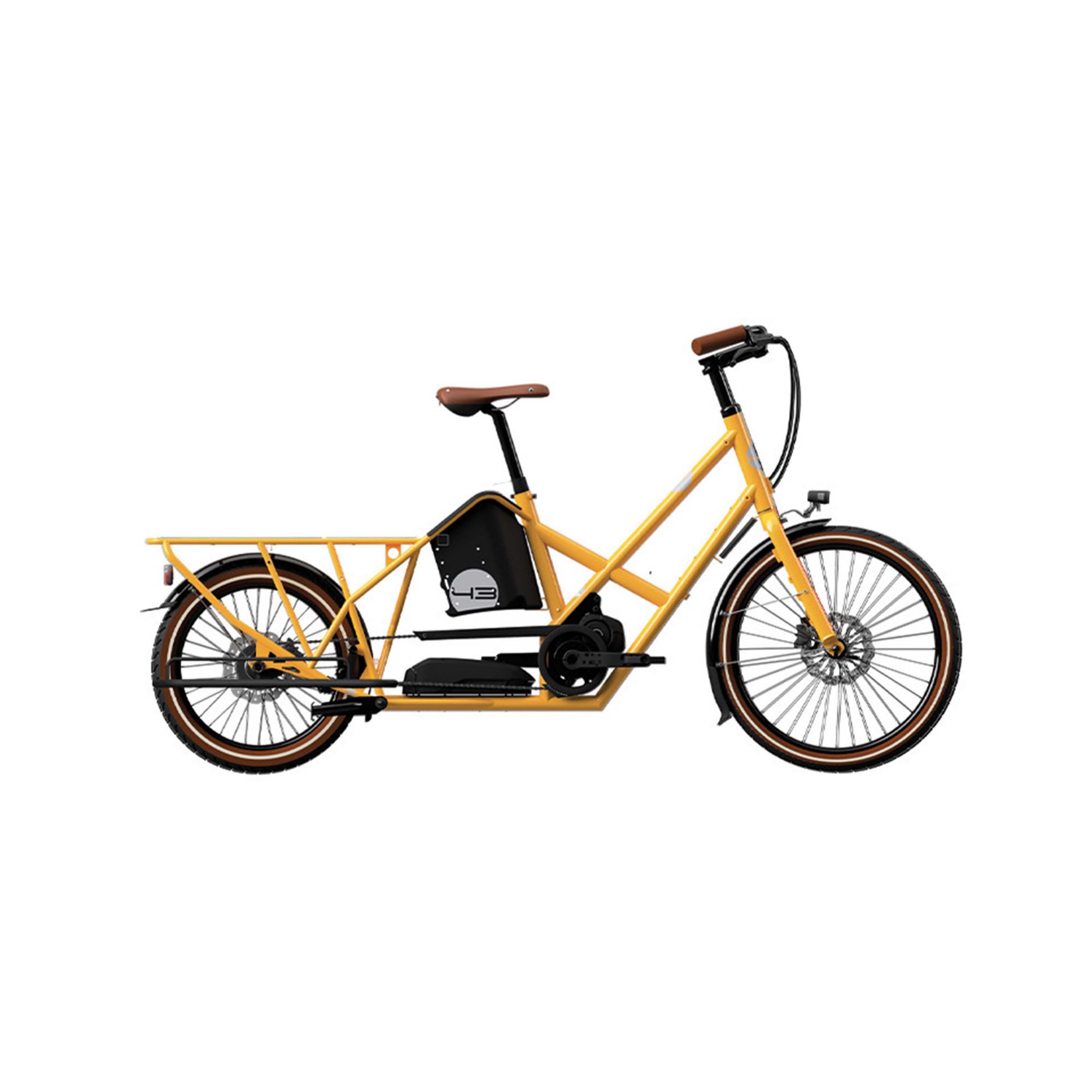 BIKE43 Performance Taxi Gelb Elektrisches Longtail-Lastenrad