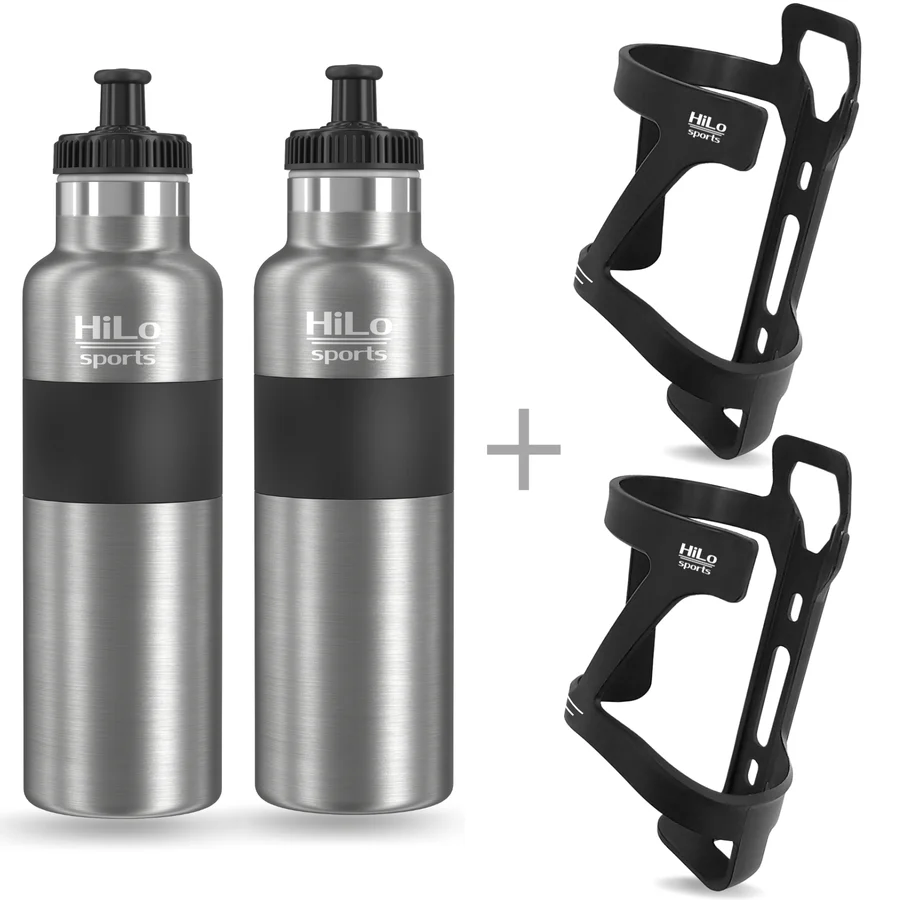 Isolierte Edelstahl Trinkflaschen mit Halterung - Hobby Set 600